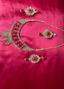 Red & Rhinestone Jewelry Set