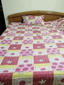Floral Single Bedsheet With One Pillow Cover