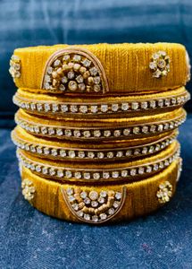 Silk Thread Golden Bangle
