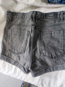 Charcoal Denim Shorts