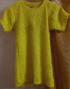 Bubble Cotton Blend Vintage Yellow Top