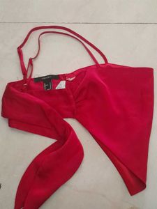 Red Backless Knot Top