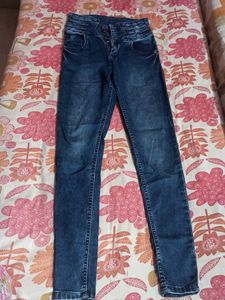Dark Blue High Waist Denim Jeans