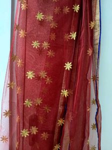 Red And Golden Lehenga With Choli