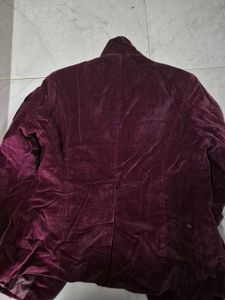 Burgundy Velvet Blazer