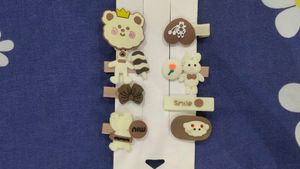 Cute Hair Clips - Set Of 8 Pcs