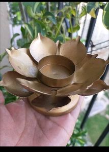 Golden Lotus Candle Holder