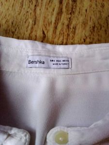 Bershka White Crop Shirt
