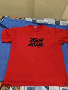 Red 'Train Insane' Graphic Tee