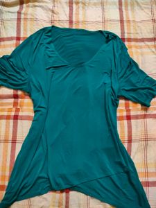 Teal Asymmetrical Hem Tunic