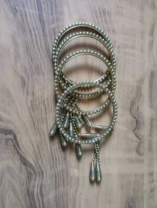 Antique Gold Beaded Kada/Bangles