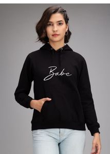 Black &#39;Babe&#39; Hoodie