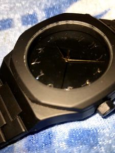 Sleek Black Arabic Numeral Watch