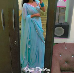 lehnga choli sky blue