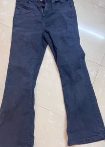 Flared black denim