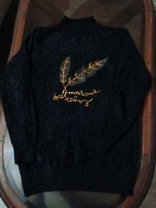Elegant Embroidered Black Sweater
