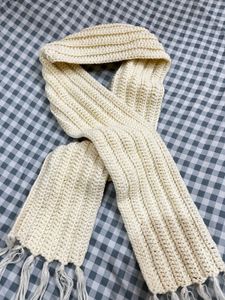 Handmade Knitted Cream Scarf