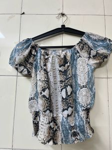 Stylish Animal Print Off-Shoulder Top