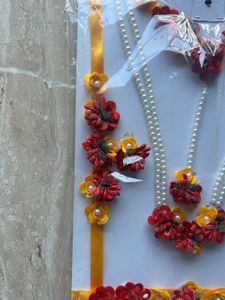 Haldi Ceremony artifical flower bridal set