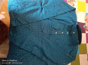 Teal Embroidered Kurta - Classic Style
