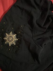 Embellished Black T-Shirt