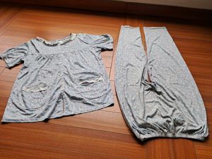 Floral Pajama Set With Beautiful Lace
