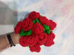 Handmade Crochet Rose Bouquet Coaster
