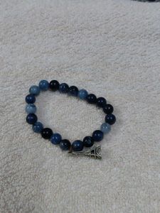 Bracelet Eiffel Tower blue beaded