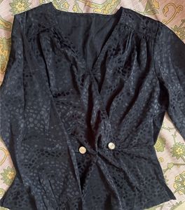 Elegant Blue Peplum Top