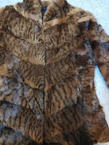 Brown animal print Fur coat