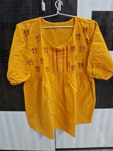 Mustard Embroidered Tunic