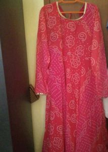 Pink Bandhani Kurta