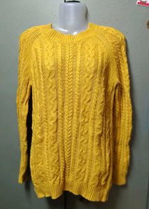 Mustard Cable Knit Pullover