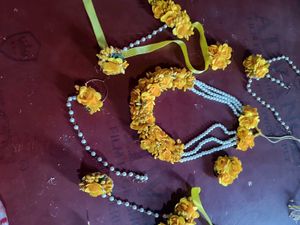Haldi Flower Jewellery Set