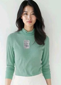 Mint Green Turtleneck Top