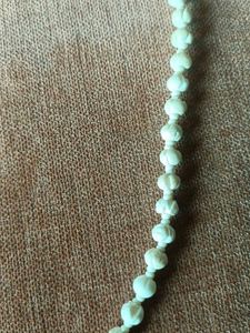 Vintage White Beaded Necklace &amp; Earrings