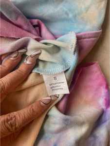 Pastel tie dye cold shoulder hoodie