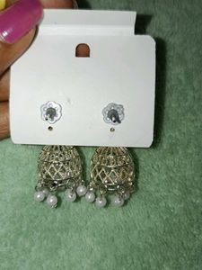 Silver Jhumka Earrings