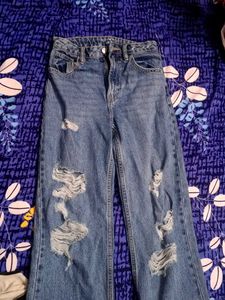 Ripped Wide Leg Jeans