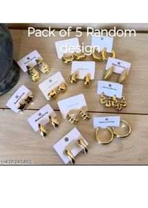 Gold Tone Earring Set of 5