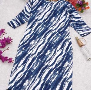 Blue & White Patterned Dress
