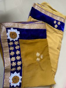 Khaki Saree