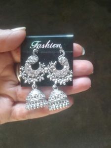 Peacock Jhumka Earrings
