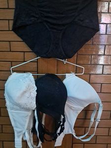 Combo Of Four Imported Fabric Bra N Panty