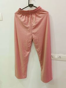 Pink Ribbed Knit Lounge Pants