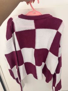 Checkerboard Knit Sweater