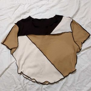 Color Block Crop Top