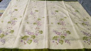 Floral  cotton Print Saree without blouse piece