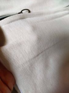 White Knit Zip-Up Polo