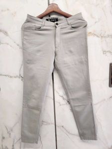 grey cotton mid waist trouser